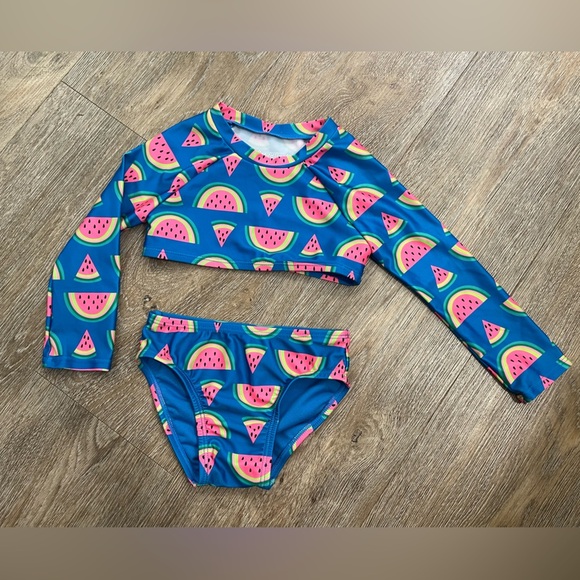 Cat & Jack watermelon long sleeve bikini size 2t - Picture 2 of 6